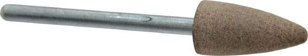 Cratex - 3/8" Head Diam x 3/4" Thickness, B52, Pointed End, Aluminum Oxide Mounted Point - Medium Grade, 80 Grit, 21,000 RPM - Apex Tool & Supply