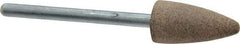 Cratex - 3/8" Head Diam x 3/4" Thickness, B52, Pointed End, Aluminum Oxide Mounted Point - Medium Grade, 80 Grit, 21,000 RPM - Apex Tool & Supply