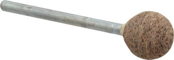 Cratex - 1/2" Head Diam x 1/2" Thickness, B121, Ball End, Aluminum Oxide Mounted Point - Very Coarse Grade, 36 Grit, 21,000 RPM - Apex Tool & Supply
