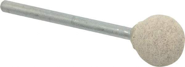 Cratex - 1/2" Head Diam x 1/2" Thickness, B121, Ball End, Aluminum Oxide Mounted Point - Medium Grade, 80 Grit, 21,000 RPM - Apex Tool & Supply