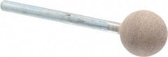 Cratex - 1/2" Head Diam x 1/2" Thickness, B121, Ball End, Aluminum Oxide Mounted Point - Medium Grade, 80 Grit, 21,000 RPM - Apex Tool & Supply