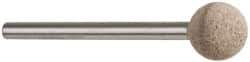Cratex - 3/8" Head Diam, B122, Ball End, Mounted Point - Medium Grade, 80 Grit - Apex Tool & Supply