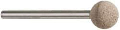 Cratex - 3/8" Head Diam, B122, Ball End, Mounted Point - Medium Grade, 80 Grit - Apex Tool & Supply
