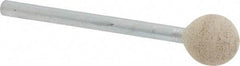 Cratex - 3/8" Head Diam, B122, Ball End, Mounted Point - Medium Grade, 80 Grit - Apex Tool & Supply