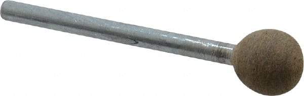 Cratex - 3/8" Head Diam, B122, Ball End, Mounted Point - Medium Grade, 80 Grit - Apex Tool & Supply