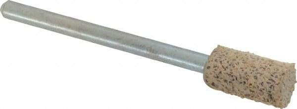 Cratex - 1/4" Head Diam x 1/2" Thickness, W163, Cylinder End, Aluminum Oxide Mounted Point - Very Coarse Grade, 36 Grit, 26,250 RPM - Apex Tool & Supply