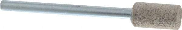 Cratex - 1/4" Head Diam x 1/2" Thickness, W163, Cylinder End, Aluminum Oxide Mounted Point - Medium Grade, 80 Grit, 26,250 RPM - Apex Tool & Supply