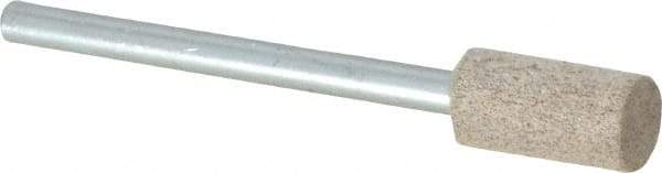 Cratex - 1/4" Head Diam x 1/2" Thickness, W163, Cylinder End, Aluminum Oxide Mounted Point - Medium Grade, 80 Grit, 26,250 RPM - Apex Tool & Supply