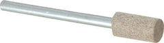 Cratex - 1/4" Head Diam x 1/2" Thickness, W163, Cylinder End, Aluminum Oxide Mounted Point - Medium Grade, 80 Grit, 26,250 RPM - Apex Tool & Supply