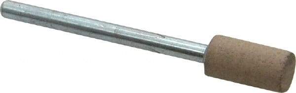 Cratex - 1/4" Head Diam x 1/2" Thickness, W163, Cylinder End, Aluminum Oxide Mounted Point - Medium Grade, 80 Grit, 26,250 RPM - Apex Tool & Supply