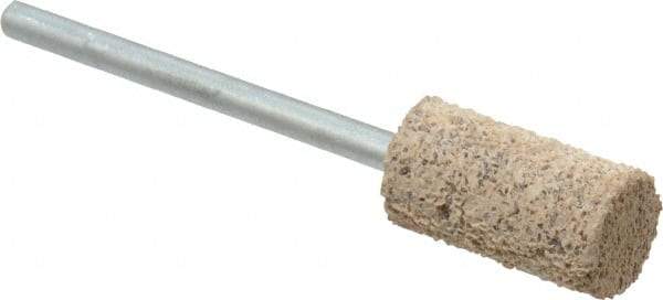 Cratex - 3/8" Head Diam x 3/4" Thickness, W177, Cylinder End, Aluminum Oxide Mounted Point - Very Coarse Grade, 36 Grit, 17,620 RPM - Apex Tool & Supply