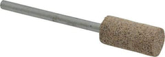 Cratex - 3/8" Head Diam x 3/4" Thickness, W177, Cylinder End, Aluminum Oxide Mounted Point - Very Coarse Grade, 36 Grit, 17,620 RPM - Apex Tool & Supply