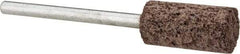 Cratex - 3/8" Head Diam x 3/4" Thickness, W177, Cylinder End, Aluminum Oxide Mounted Point - Very Coarse Grade, 36 Grit, 17,620 RPM - Apex Tool & Supply