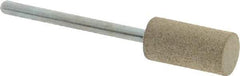 Cratex - 3/8" Head Diam x 3/4" Thickness, W177, Cylinder End, Aluminum Oxide Mounted Point - Medium Grade, 80 Grit, 17,620 RPM - Apex Tool & Supply