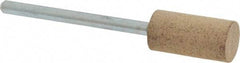 Cratex - 3/8" Head Diam x 3/4" Thickness, W177, Cylinder End, Aluminum Oxide Mounted Point - Medium Grade, 80 Grit, 17,620 RPM - Apex Tool & Supply