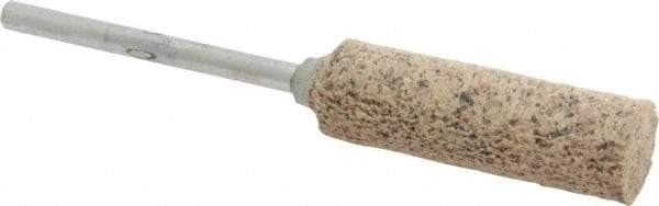 Rex Cut Product - 3/8" Head Diam x 1-1/4" Thickness, W179, Cylinder End, Aluminum Oxide Mounted Point - Brown, Very Coarse Grade, 36 Grit - Apex Tool & Supply