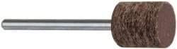 Cratex - 1/2" Head Diam x 1/2" Thickness, W185, Cylinder End, Aluminum Oxide Mounted Point - Very Coarse Grade, 36 Grit, 16,870 RPM - Apex Tool & Supply