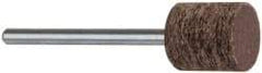Cratex - 1/2" Head Diam x 1/2" Thickness, W185, Cylinder End, Aluminum Oxide Mounted Point - Very Coarse Grade, 36 Grit, 16,870 RPM - Apex Tool & Supply