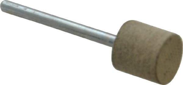 Cratex - 1/2" Head Diam x 1/2" Thickness, W185, Cylinder End, Aluminum Oxide Mounted Point - Medium Grade, 80 Grit, 16,870 RPM - Apex Tool & Supply
