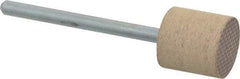 Cratex - 1/2" Head Diam x 1/2" Thickness, W185, Cylinder End, Aluminum Oxide Mounted Point - Medium Grade, 80 Grit, 16,870 RPM - Apex Tool & Supply