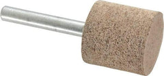 Cratex - 1" Head Diam x 1" Thickness, W220, Cylinder End, Aluminum Oxide Mounted Point - Very Coarse Grade, 36 Grit, 15,750 RPM - Apex Tool & Supply