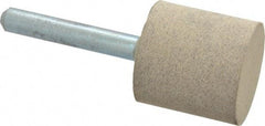 Cratex - 1" Head Diam x 1" Thickness, W220, Cylinder End, Aluminum Oxide Mounted Point - Medium Grade, 80 Grit, 15,750 RPM - Apex Tool & Supply