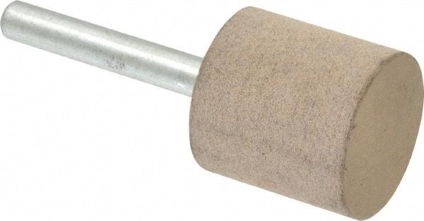 Cratex - 1" Head Diam x 1" Thickness, W220, Cylinder End, Aluminum Oxide Mounted Point - Medium Grade, 80 Grit, 15,750 RPM - Apex Tool & Supply