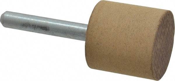 Cratex - 1" Head Diam x 1" Thickness, W220, Cylinder End, Aluminum Oxide Mounted Point - Medium Grade, 80 Grit, 15,750 RPM - Apex Tool & Supply