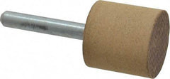 Cratex - 1" Head Diam x 1" Thickness, W220, Cylinder End, Aluminum Oxide Mounted Point - Medium Grade, 80 Grit, 15,750 RPM - Apex Tool & Supply