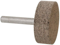 Cratex - 1-1/2" Head Diam x 1/2" Thickness, W236, Cylinder End, Aluminum Oxide Mounted Point - Very Coarse Grade, 36 Grit, 21,750 RPM - Apex Tool & Supply