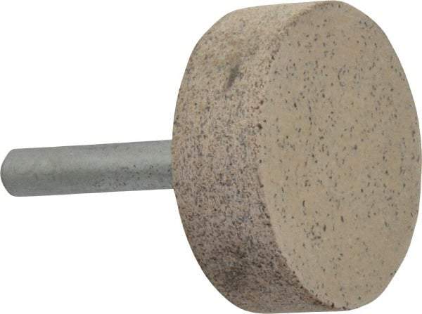 Cratex - 1-1/2" Head Diam x 1/2" Thickness, W236, Cylinder End, Aluminum Oxide Mounted Point - Very Coarse Grade, 36 Grit, 21,750 RPM - Apex Tool & Supply