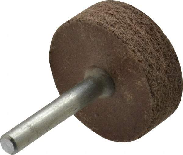 Cratex - 1-1/2" Head Diam x 1/2" Thickness, W236, Cylinder End, Aluminum Oxide Mounted Point - Very Coarse Grade, 36 Grit, 21,750 RPM - Apex Tool & Supply
