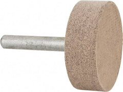 Cratex - 1-1/2" Head Diam x 1/2" Thickness, W236, Cylinder End, Aluminum Oxide Mounted Point - Medium Grade, 80 Grit, 21,750 RPM - Apex Tool & Supply