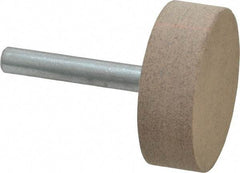 Cratex - 1-1/2" Head Diam x 1/2" Thickness, W236, Cylinder End, Aluminum Oxide Mounted Point - Medium Grade, 80 Grit, 21,750 RPM - Apex Tool & Supply