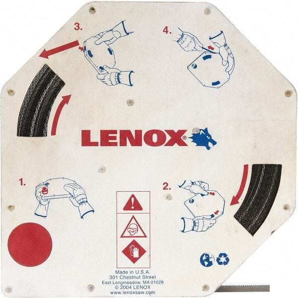 Lenox - 10 TPI, 4' 8-1/8" Long x 1/4" Wide x 0.025" Thick, Welded Band Saw Blade - Carbon Steel, Toothed Edge - Apex Tool & Supply