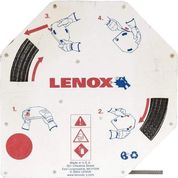 Lenox - 1/4" x 100' x 0.025" Carbon Steel Band Saw Blade Coil Stock - 6 TPI, Toothed Edge, Hook Form, Raker Set, Flexible Back, Constant Pitch, Contour Cutting - Apex Tool & Supply