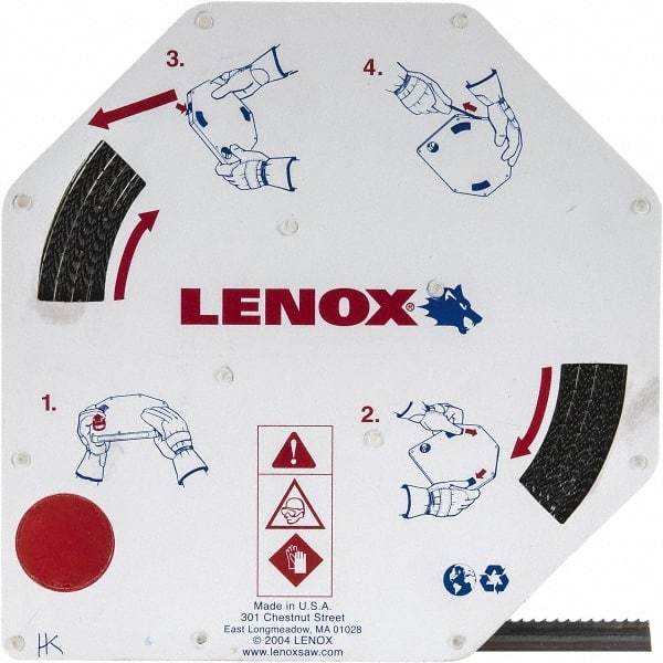 Lenox - 1/2" x 100' x 0.025" Carbon Steel Band Saw Blade Coil Stock - 6 TPI, Toothed Edge, Hook Form, Raker Set, Flexible Back, Constant Pitch, Contour Cutting - Apex Tool & Supply