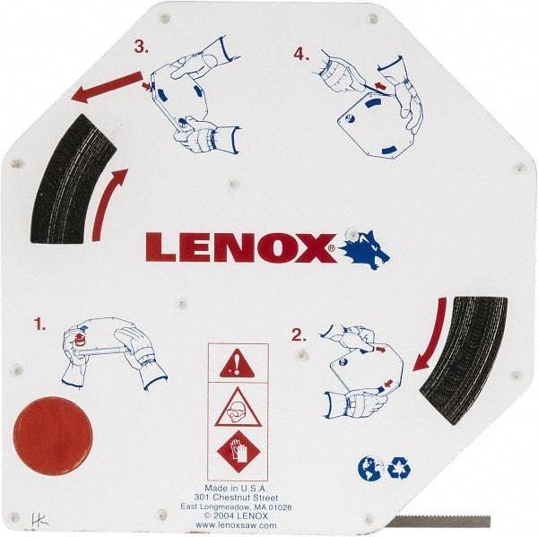 Lenox - 1/4" x 100' x 0.025" Carbon Steel Band Saw Blade Coil Stock - 14 TPI, Toothed Edge, Straight Form, Raker Set, Hard Back, Constant Pitch, Contour Cutting - Apex Tool & Supply