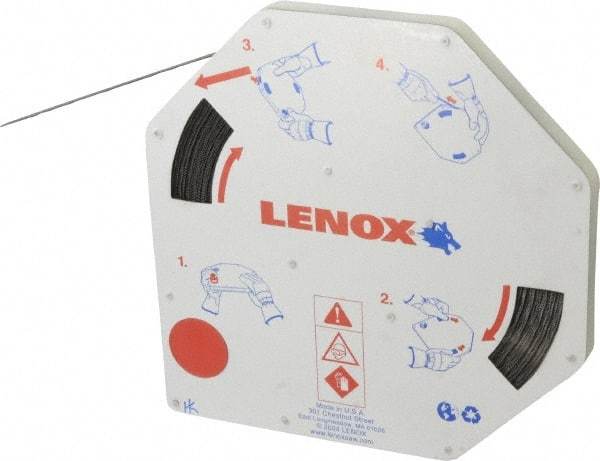 Lenox - 3/8" x 100' x 0.025" Bi-Metal Band Saw Blade Coil Stock - 14 to 18 TPI, Toothed Edge, Wavy Set, Flexible Back, Variable Pitch, Contour Cutting - Apex Tool & Supply