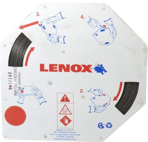 Lenox - 1/2" x 100' x 0.025" Bi-Metal Band Saw Blade Coil Stock - 8 to 12 TPI, Toothed Edge, Modified Raker Set, Flexible Back, Variable Pitch, Contour Cutting - Apex Tool & Supply
