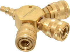 Value Collection - 1/4" Inlet, 1/4" Outlet Manifold - 4-1/2" Long x 0.88" Wide x 4-5/8" High, 1 Inlet Port, 3 Outlet Ports - Apex Tool & Supply