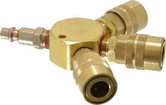 Value Collection - 1/4" Inlet, 1/4" Outlet Manifold - 4-1/2" Long x 0.88" Wide x 4-5/8" High, 1 Inlet Port, 3 Outlet Ports - Apex Tool & Supply