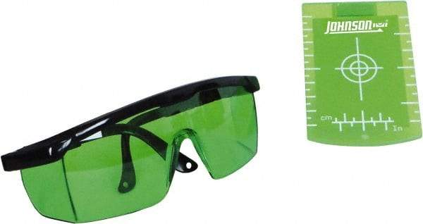 Johnson Level & Tool - Laser Level Magnetic Target and Enhancement Glasses - Use With Green Beam Lasers - Apex Tool & Supply
