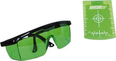 Johnson Level & Tool - Laser Level Magnetic Target and Enhancement Glasses - Use With Green Beam Lasers - Apex Tool & Supply