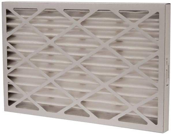 Value Collection - 16" Noml Height x 25" Noml Width x 1-3/4" Noml Depth, 35 to 45% Capture Efficiency, Wireless Pleated Air Filter - MERV 8, Synthetic, Integrated Beverage Board Frame, 500 Max FPM, 1,400 CFM, For Heating & Air Conditioning Units - Apex Tool & Supply