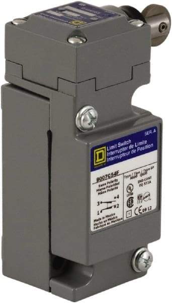 Square D - SPDT, NC/NO, 600 Volt Screw Terminal, Roller Plunger Actuator, General Purpose Limit Switch - 1, 2, 4, 6, 12, 13, 6P NEMA Rating, IP67 IPR Rating - Apex Tool & Supply