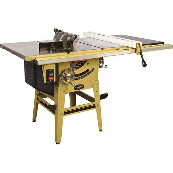 Jet - 10" Blade Diam, 5/8" Arbor Diam, 1 Phase Table Saw - 115/230 Volt, 3-1/8" Cutting Depth - Apex Tool & Supply