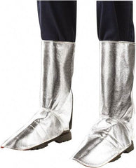 Steiner - Men's 9 Aluminized Spats - 15" High, Plain Toe, Aluminized Kevlar Upper, Silver - Apex Tool & Supply