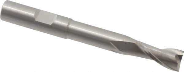 RobbJack - 3/8", 3/4" LOC, 3/8" Shank Diam, 3-1/4" OAL, 2 Flute, Solid Carbide Square End Mill - Single End, Uncoated, Spiral Flute, 30° Helix, Centercutting, Right Hand Cut, Right Hand Flute, Series EX-204 - Apex Tool & Supply