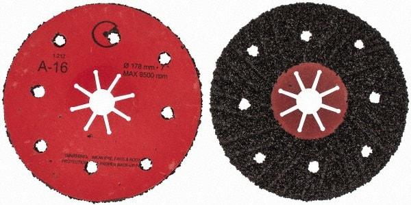 Value Collection - 7" Diam 7/8" Hole 16 Grit Fiber Disc - Very Coarse Grade, Aluminum Oxide, 8,000 Max RPM - Apex Tool & Supply